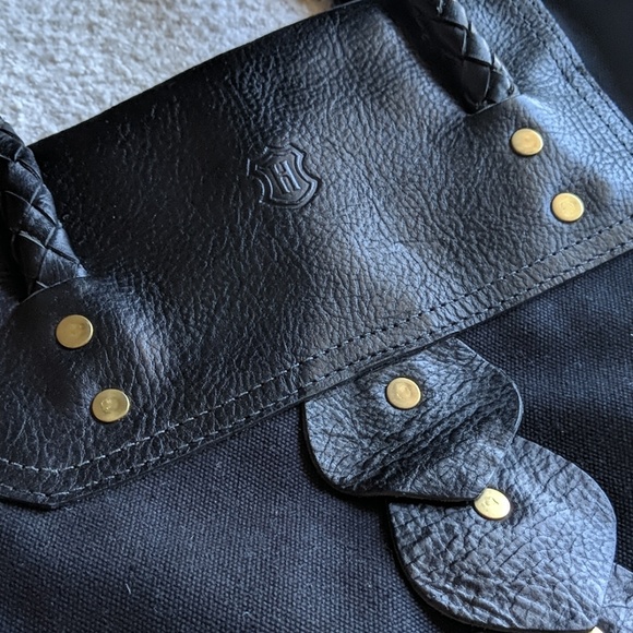 JW Hulme Canvas & Leather Tote Made USA!! - Picture 3 of 6